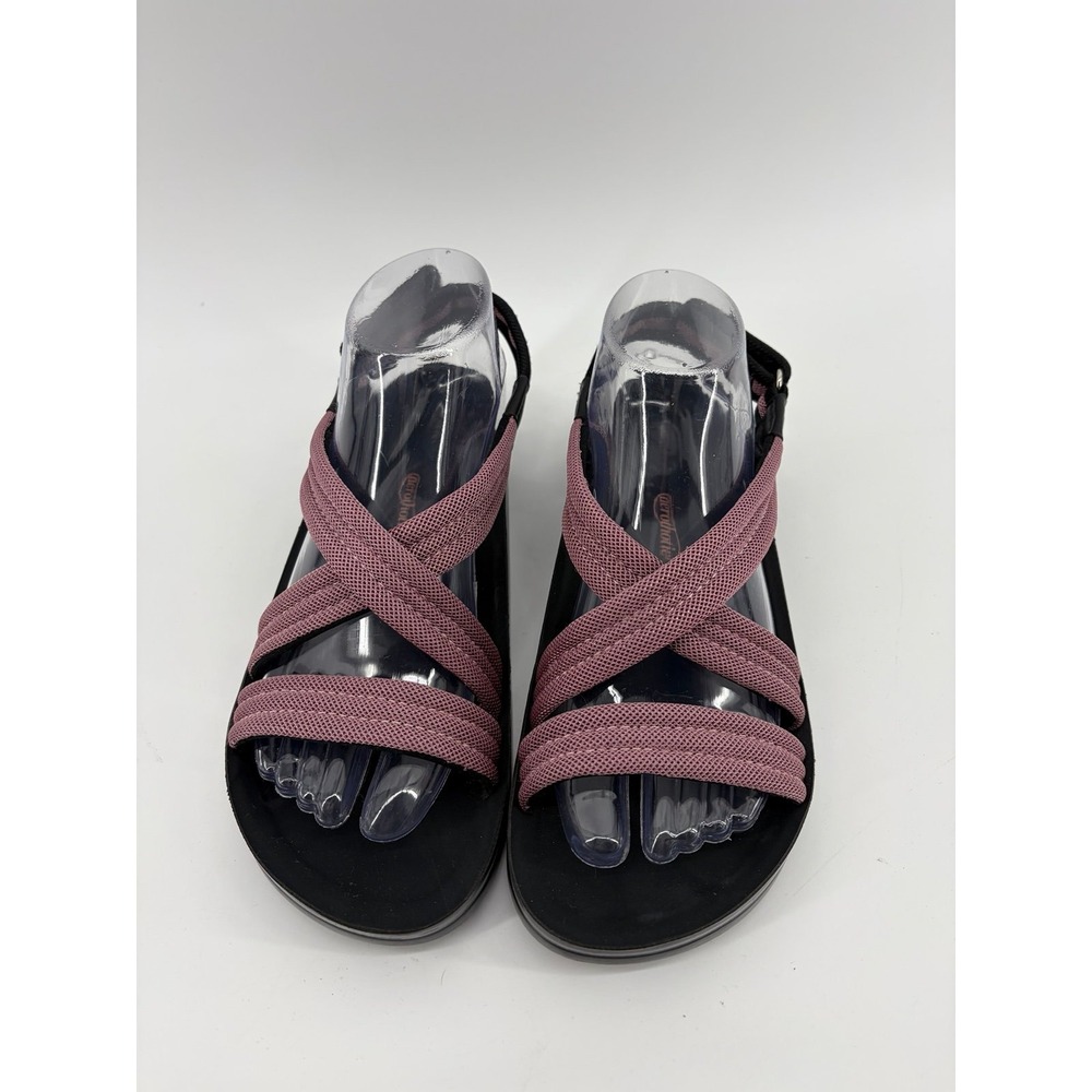 Aerothotic "Hadal" Slingback Sandals, Pink Mesh Crisscross Straps, Sz 8.5 (39)